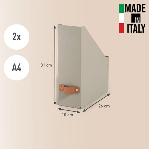 Leitz Puro Kutu Klasör, %100 geri dönüştürülmüş karton, 2'li paket, Bej renk, Made in Italy