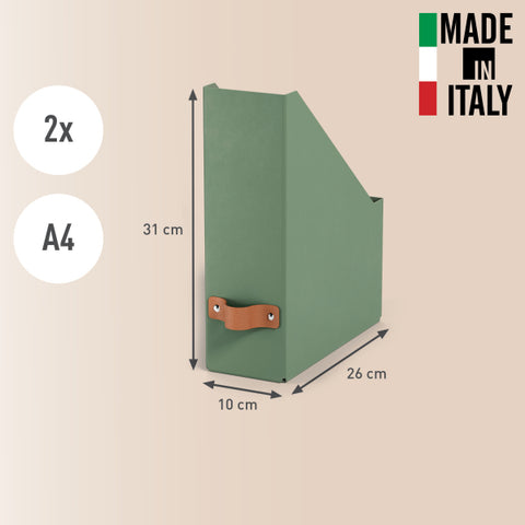 Leitz Puro Kutu Klasör, %100 geri dönüştürülmüş karton, 2'li paket, Mint Yeşili, Made in Italy