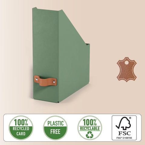 Leitz Puro Kutu Klasör, %100 geri dönüştürülmüş karton, 2'li paket, Mint Yeşili, Made in Italy