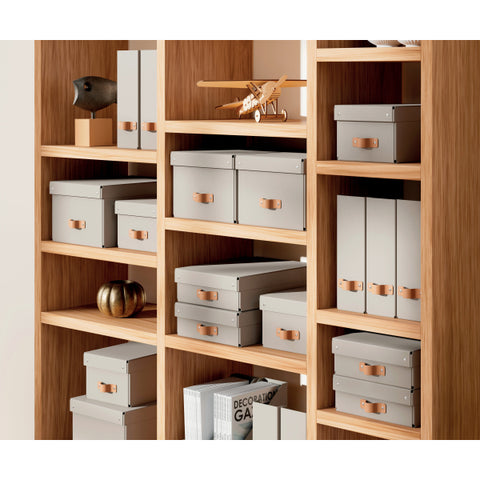 Leitz Puro Saklama Kutusu, kapaklı, küçük, 7L, %100 geri dönüştürülmüş karton, 2'li paket, Bej renk, Made in Italy