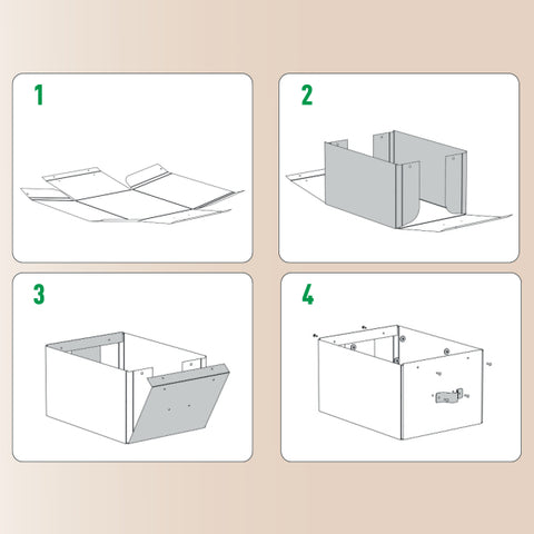 Leitz Puro Saklama Kutusu, kapaklı, orta yükseklik, 8L, %100 geri dönüştürülmüş karton, 2'li paket, Bej renk, Made in Italy