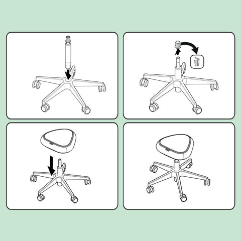 Tekerlekli ve Konforlu Oturma Yüzeyine Sahip Leitz Ergo Active Oturma Taburesi