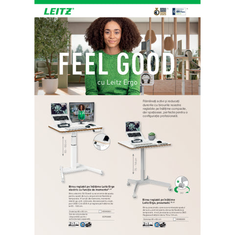 Tekerlekli ve Konforlu Oturma Yüzeyine Sahip Leitz Ergo Active Oturma Taburesi