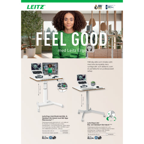 Tekerlekli ve Konforlu Oturma Yüzeyine Sahip Leitz Ergo Active Oturma Taburesi