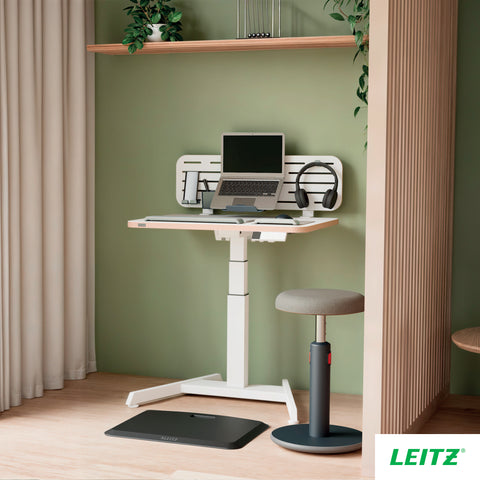 Leitz Ergo Elektrikli Sit Stnd Küçük Çalışma Masası, Ayağa Kalkma Hatırlatmalı, Beyaz, Elektrikli Yükseklik Ayarlı