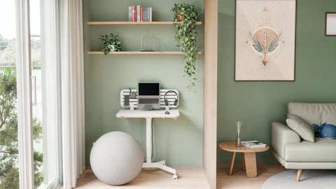 Leitz Ergo Sit Stand Küçük Çalışma Masası, Beyaz, Pnömatik Yükseklik Ayarlı