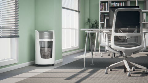 Leitz IQ OptiMax Ofis Mikro Kesim Evrak İmha Makinesi Security P5 35L – Beyaz