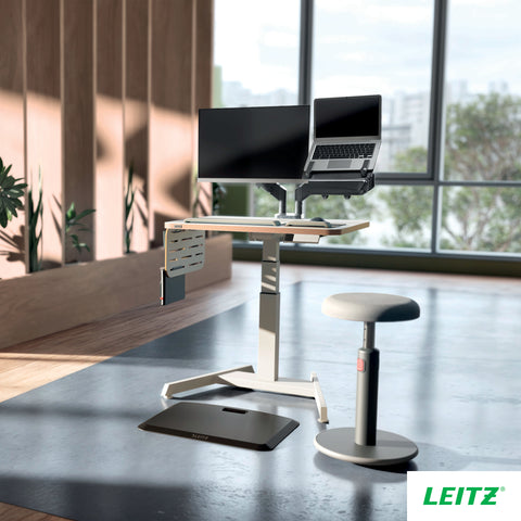 Leitz Ergo Elektrikli Sit Stnd Küçük Çalışma Masası, Ayağa Kalkma Hatırlatmalı, Beyaz, Elektrikli Yükseklik Ayarlı